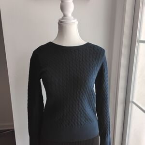 Old Navy Women's Dark Blue Cable Knit Sweater